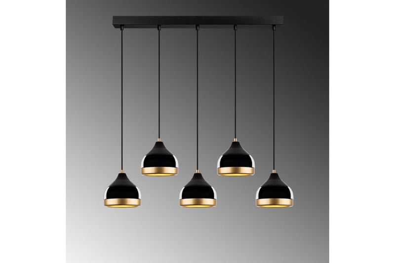 Taklampe Soodni Fem Horisontal Svart - Svart - Belysning - Innendørsbelysning & Lamper - Taklampe - Pendellamper & Hengelamper