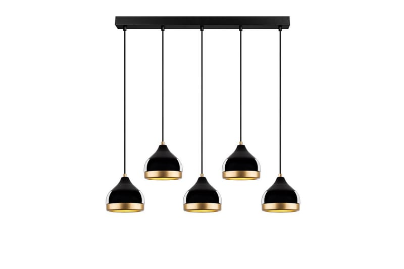 Taklampe Soodni Fem Horisontal Svart - Svart - Belysning - Innendørsbelysning & Lamper - Taklampe - Pendellamper & Hengelamper