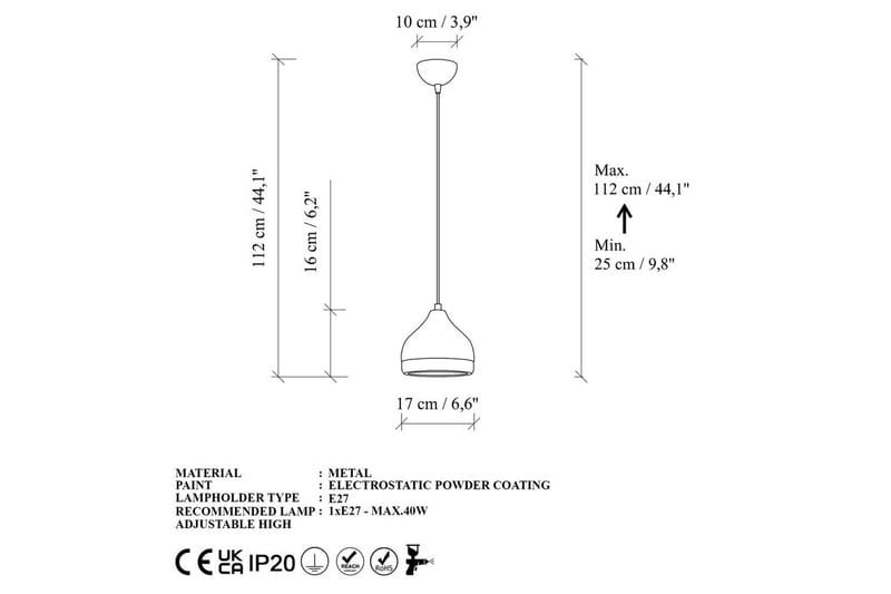 Taklampe Soodni Hvit / Gull - Hvit / Gull - Belysning - Innendørsbelysning & Lamper - Taklampe - Pendellamper & Hengelamper