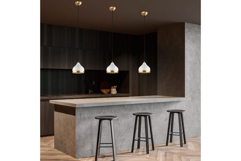 Taklampe Soodni Hvit / Gull - Hvit / Gull - Belysning - Innendørsbelysning & Lamper - Taklampe - Pendellamper & Hengelamper