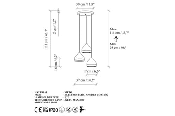 Taklampe Soodni Tre Sirkel Svart - Svart - Belysning - Innendørsbelysning & Lamper - Taklampe - Pendellamper & Hengelamper