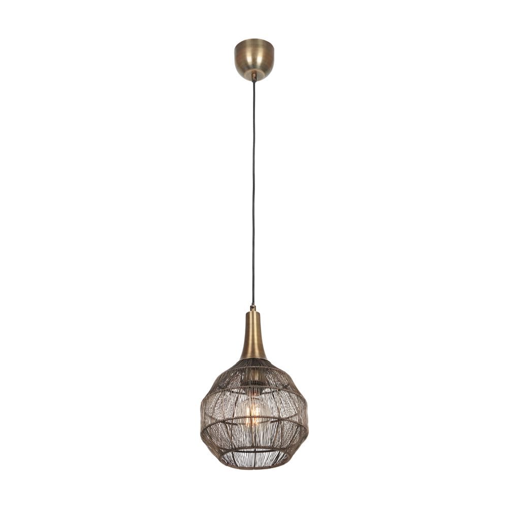 Taklampe Soraya - 26x27 cm, Matt svart/antikk messing