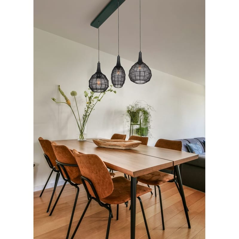 Taklampe Soraya - 3 lamper, Matt svart - Belysning - Innendørsbelysning & Lamper - Taklampe - Pendellamper & Hengelamper