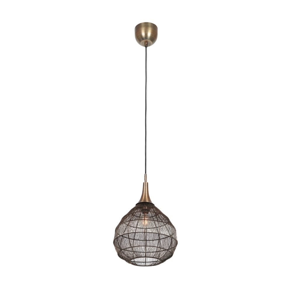 Taklampe Soraya - 42 cm, Matt svart/antikk messing