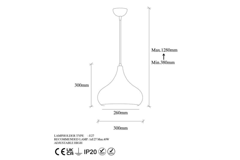 Taklampe Sorna Enkelt Flerfarget - Multifarget - Belysning - Innendørsbelysning & Lamper - Taklampe - Pendellamper & Hengelamper