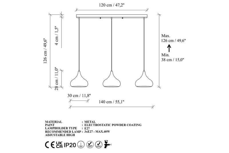 Taklampe Sorna Svart - Svart - Belysning - Innendørsbelysning & Lamper - Taklampe - Pendellamper & Hengelamper