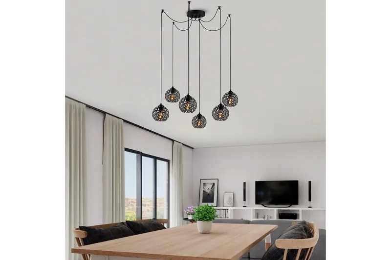 Taklampe Sourab Brilo Svart - Svart - Belysning - Innendørsbelysning & Lamper - Taklampe - Pendellamper & Hengelamper