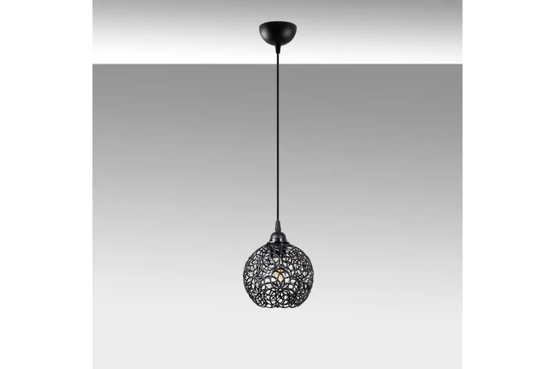 Taklampe Souvik Svart - 17 x 17 x 118 cm - Belysning - Innendørsbelysning & Lamper - Taklampe - Pendellamper & Hengelamper