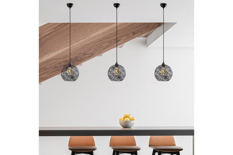 Taklampe Souvik Svart - 25 x 25 x 126 cm - Belysning - Innendørsbelysning & Lamper - Taklampe - Pendellamper & Hengelamper