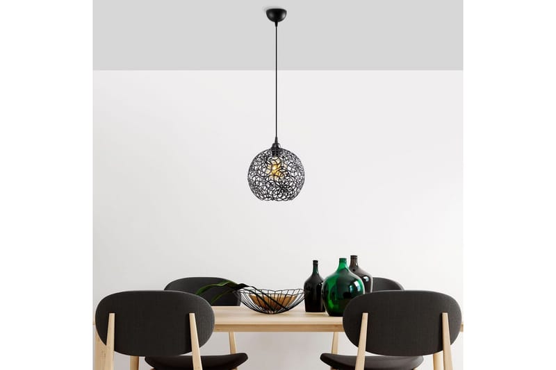 Taklampe Souvik Svart - 25 x 25 x 126 cm - Belysning - Innendørsbelysning & Lamper - Taklampe - Pendellamper & Hengelamper