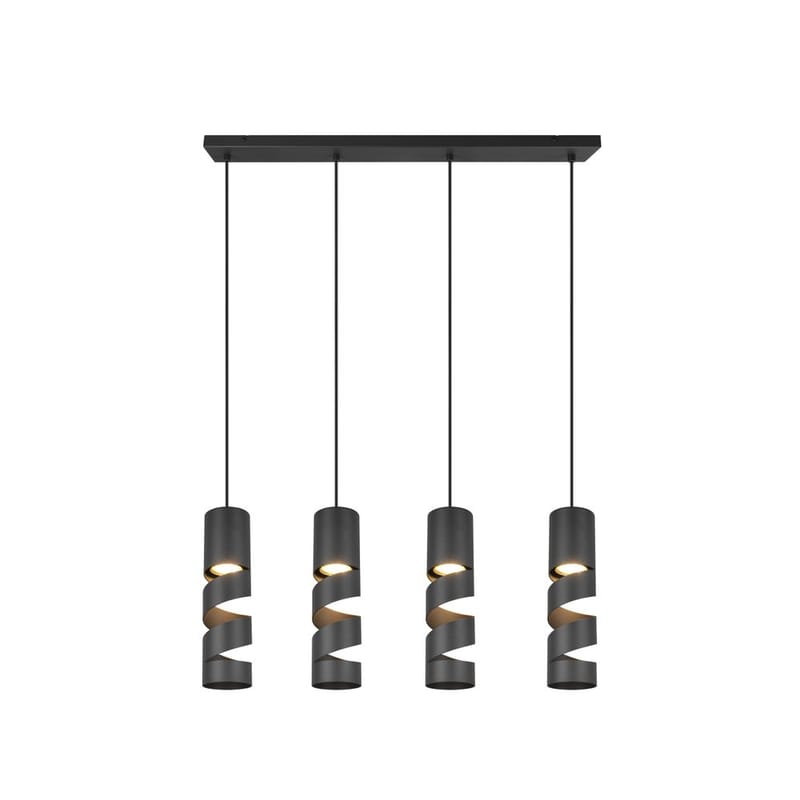 Taklampe Stream - 4 lamper, Matt svart - Belysning - Innendørsbelysning & Lamper - Taklampe - Pendellamper & Hengelamper