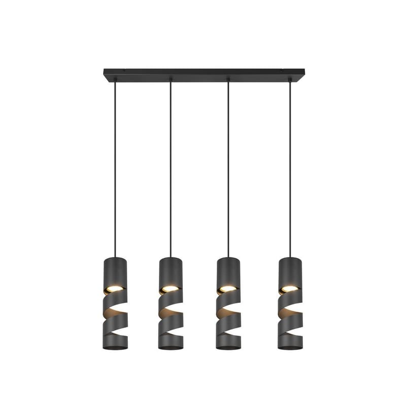 Taklampe Stream - 4 lamper, Matt svart - Belysning - Innendørsbelysning & Lamper - Taklampe - Pendellamper & Hengelamper