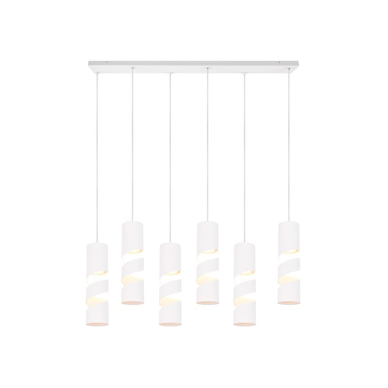 Taklampe Stream - 6 lamper, Matt hvit - Belysning - Innendørsbelysning & Lamper - Taklampe - Pendellamper & Hengelamper