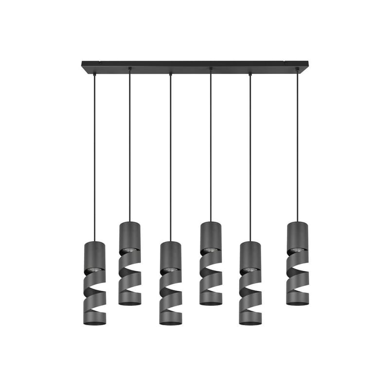 Taklampe Stream - 6 lamper, Matt svart - Belysning - Innendørsbelysning & Lamper - Taklampe - Pendellamper & Hengelamper