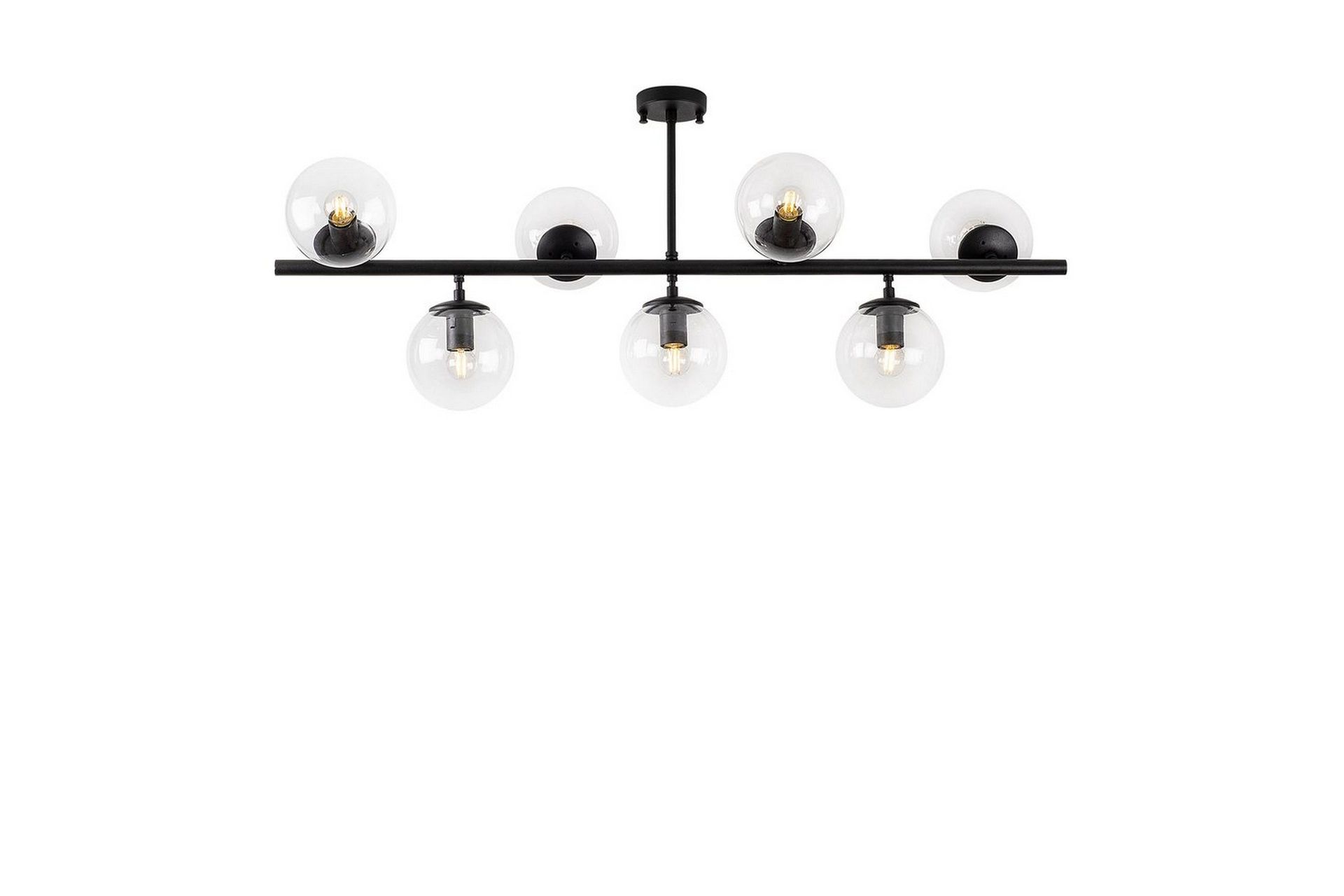 Taklampe Subin Flat Svart / Transparent - Svart / Transparent