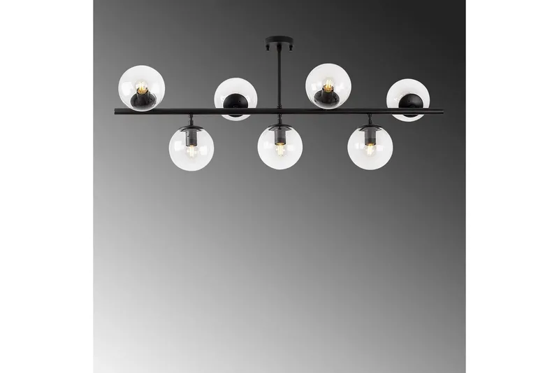 Taklampe Subin Flat Svart / Transparent - Svart / Transparent - Belysning - Innendørsbelysning & Lamper - Taklampe - Plafondlampe