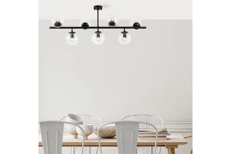 Taklampe Subin Flat Svart / Transparent - Svart / Transparent - Belysning - Innendørsbelysning & Lamper - Taklampe - Plafondlampe