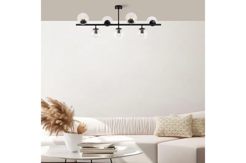 Taklampe Subin Flat Svart / Transparent - Svart / Transparent - Belysning - Innendørsbelysning & Lamper - Taklampe - Plafondlampe