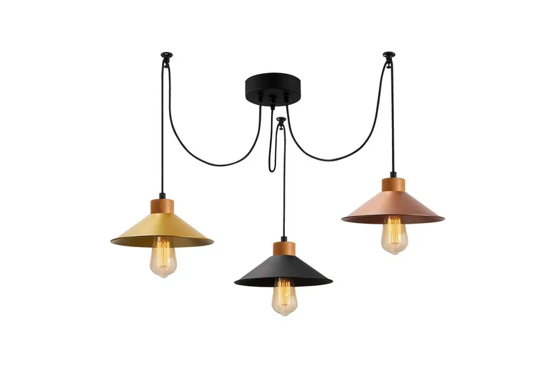 Taklampe Sudalwani Kobber / Svart / Gull - Kobber / Svart / Gull - Belysning - Innendørsbelysning & Lamper - Taklampe - Pendellamper & Hengelamper