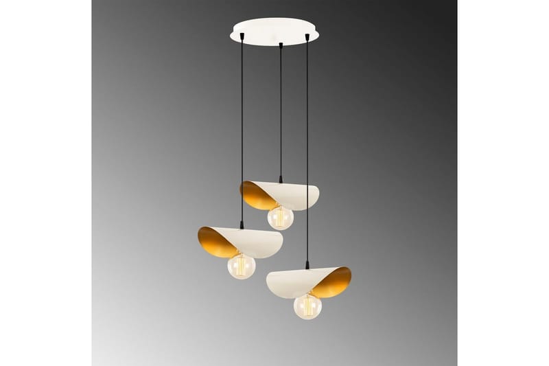 Taklampe Sugana Three Hvit / Gull - Gull/Hvit - Belysning - Innendørsbelysning & Lamper - Taklampe - Pendellamper & Hengelamper