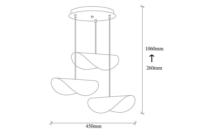 Taklampe Sugana Three Hvit / Gull - Gull/Hvit - Belysning - Innendørsbelysning & Lamper - Taklampe - Pendellamper & Hengelamper