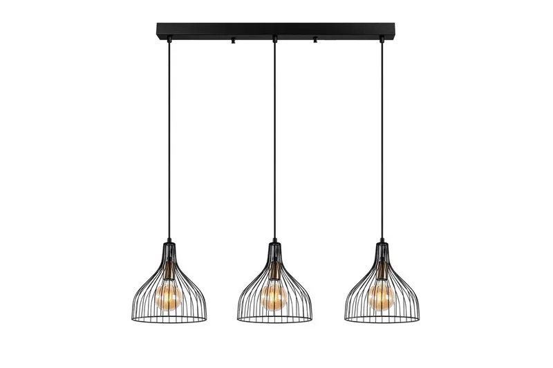 Taklampe Talnor Horizontal Three, Bronse/Svart