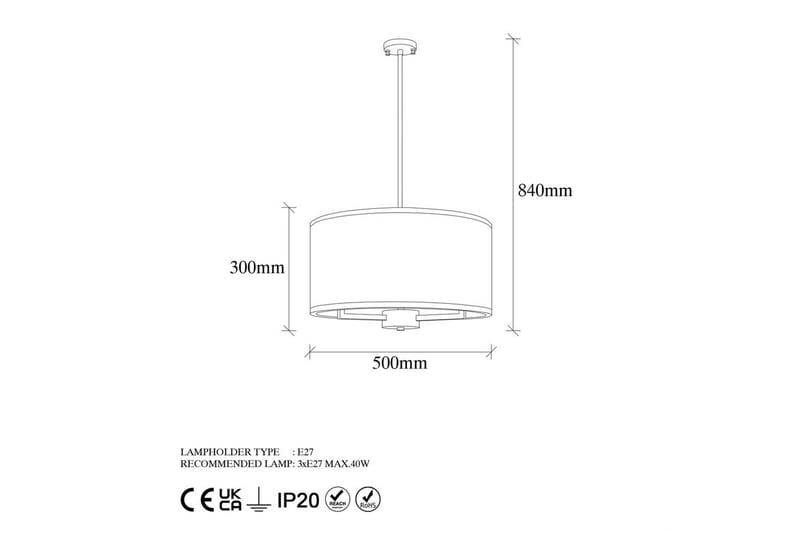 Taklampe Talra Vintage - 50 x 50 x 84 cm - Belysning - Innendørsbelysning & Lamper - Taklampe - Pendellamper & Hengelamper