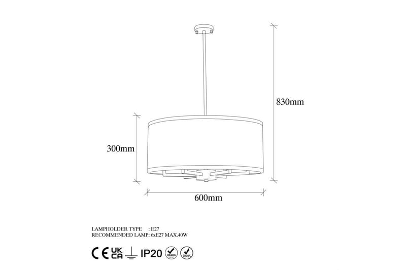 Taklampe Talra Vintage - 60 x 60 x 83 cm - Belysning - Innendørsbelysning & Lamper - Taklampe - Pendellamper & Hengelamper
