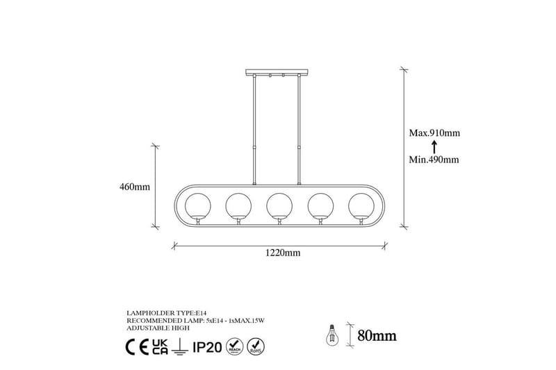Taklampe Thalara Skinnende Gull Fem sokkel - Gull - Belysning - Innendørsbelysning & Lamper - Taklampe - Pendellamper & Hengelamper