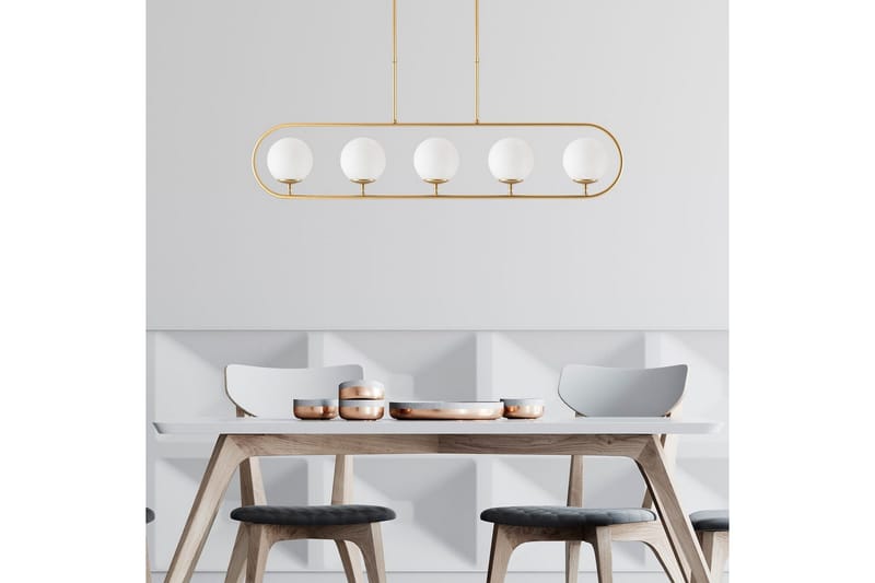 Taklampe Thalara Skinnende Gull Fem sokkel - Gull - Belysning - Innendørsbelysning & Lamper - Taklampe - Pendellamper & Hengelamper