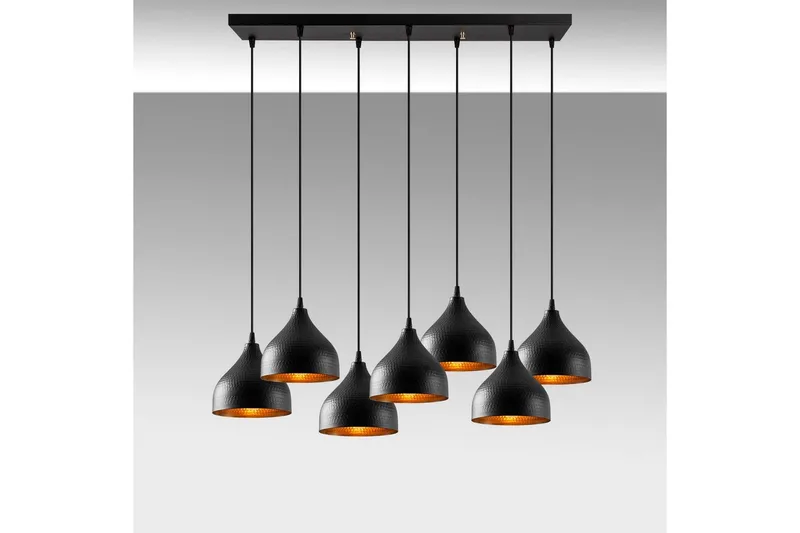 Taklampe Thela Seven Svart - Svart - Belysning - Innendørsbelysning & Lamper - Taklampe - Pendellamper & Hengelamper