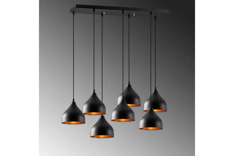 Taklampe Thela Seven Svart - Svart - Belysning - Innendørsbelysning & Lamper - Taklampe - Pendellamper & Hengelamper