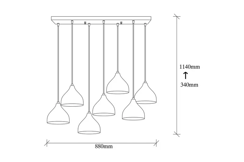 Taklampe Thela Seven Svart - Svart - Belysning - Innendørsbelysning & Lamper - Taklampe - Pendellamper & Hengelamper