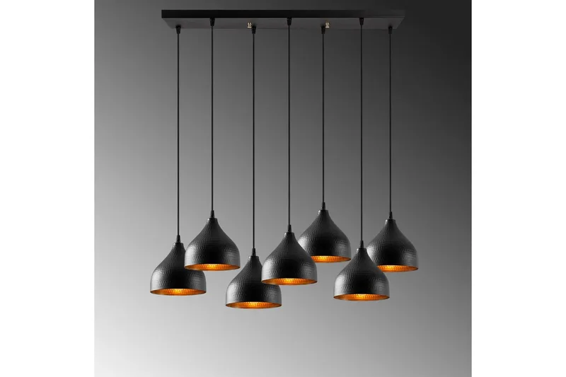 Taklampe Thela Seven Svart - Svart - Belysning - Innendørsbelysning & Lamper - Taklampe - Pendellamper & Hengelamper