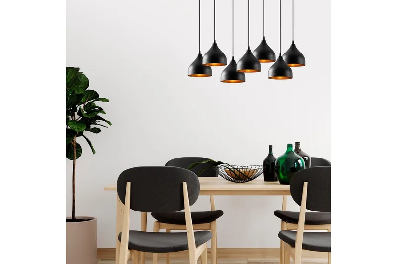 Taklampe Thela Seven Svart - Svart - Belysning - Innendørsbelysning & Lamper - Taklampe - Pendellamper & Hengelamper