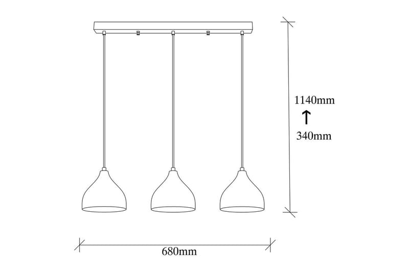 Taklampe Thela Triple Svart - Svart - Belysning - Innendørsbelysning & Lamper - Taklampe - Pendellamper & Hengelamper