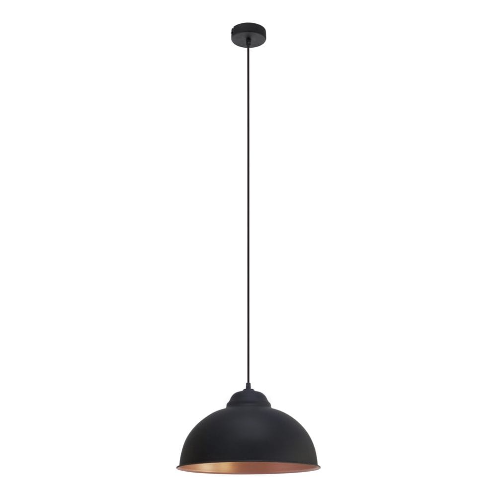 Taklampe Truro - Svart/Kobber