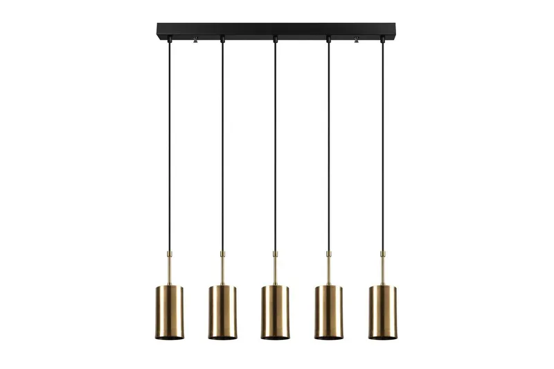 Taklampe Tyrel Gull / Svart Fem Sokkel, Fem Sokkel