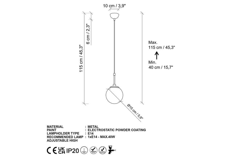 Taklampe Ulwen Gull - Gull - Belysning - Innendørsbelysning & Lamper - Taklampe - Pendellamper & Hengelamper