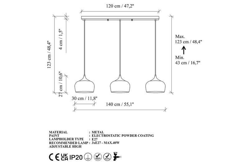 Taklampe Valen Svart - Svart - Belysning - Innendørsbelysning & Lamper - Taklampe - Pendellamper & Hengelamper