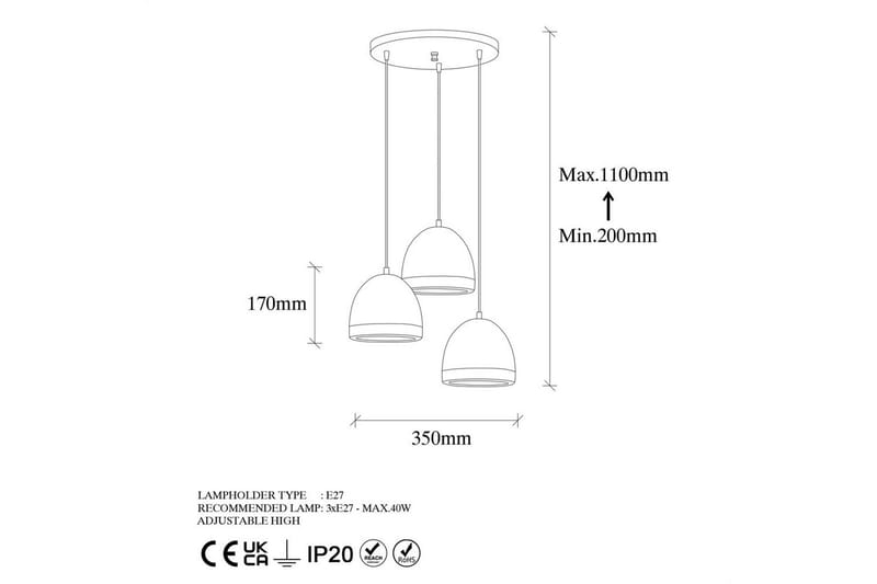 Taklampe Venor Rund Vintage - Kobber - Belysning - Innendørsbelysning & Lamper - Taklampe - Pendellamper & Hengelamper