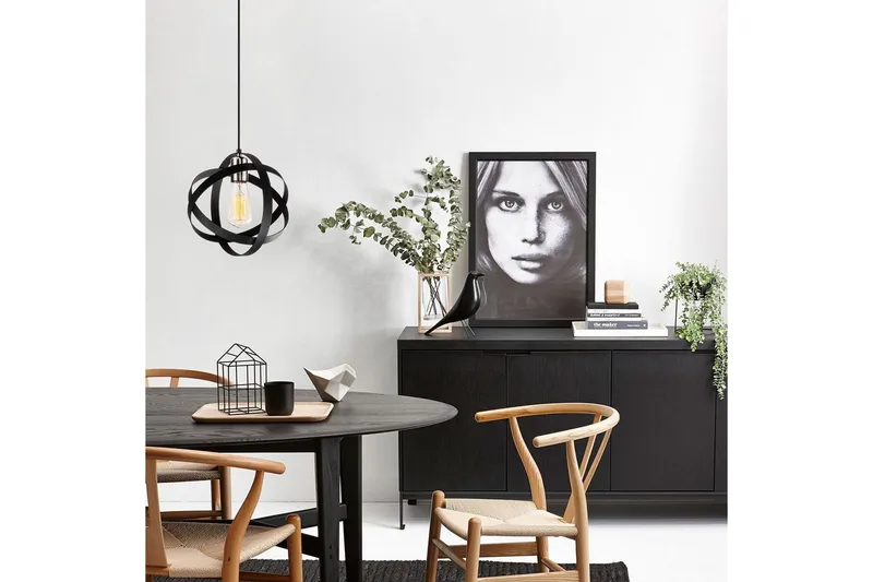 Taklampe Voroa Svart / Nikkel - Svart / Nikkel - Belysning - Innendørsbelysning & Lamper - Taklampe - Pendellamper & Hengelamper