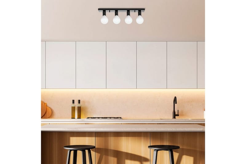 Taklampe Wostra Svart / Hvit - Svart / Hvit - Belysning - Innendørsbelysning & Lamper - Taklampe - Plafondlampe