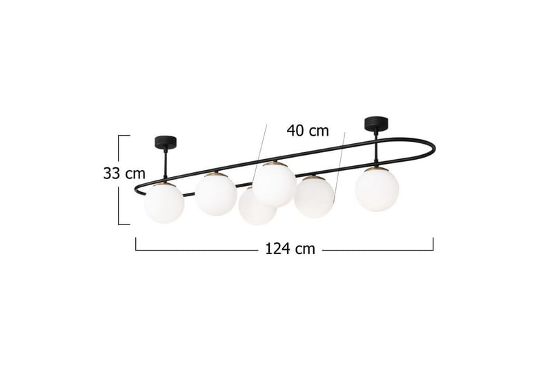 Taklampe Wynel Black / White Seks Kontakt - Seks Kontakt - Belysning - Innendørsbelysning & Lamper - Taklampe - Pendellamper & Hengelamper