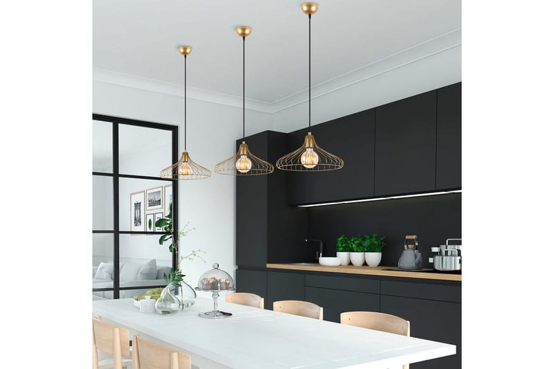 Taklampe Zairon Skinnende Gull - Skinnende Gull - Belysning - Innendørsbelysning & Lamper - Taklampe - Pendellamper & Hengelamper