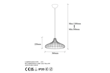 Taklampe Zairon Svart / Antikk - Svart / Antikk - Belysning - Innendørsbelysning & Lamper - Taklampe - Pendellamper & Hengelamper
