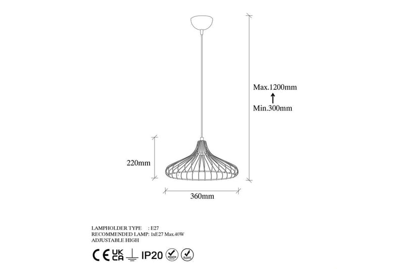 Taklampe Zairon Svart / Antikk - Svart / Antikk - Belysning - Innendørsbelysning & Lamper - Taklampe - Pendellamper & Hengelamper