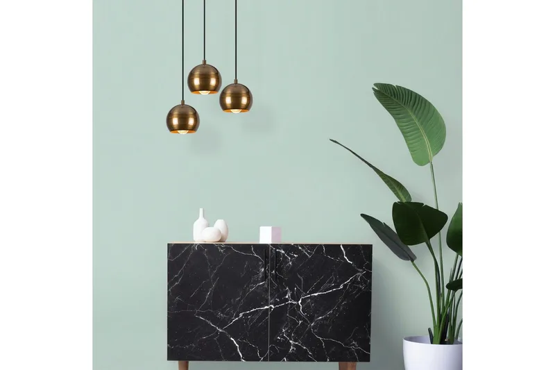 Taklampe Zana Vintage Kule Tre - Gull - Belysning - Innendørsbelysning & Lamper - Taklampe - Pendellamper & Hengelamper