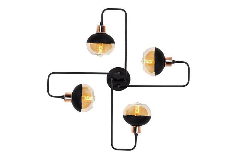 Taklampe Zarethia Svart / Kobber - Kobber/Svart - Belysning - Innendørsbelysning & Lamper - Taklampe - Plafondlampe