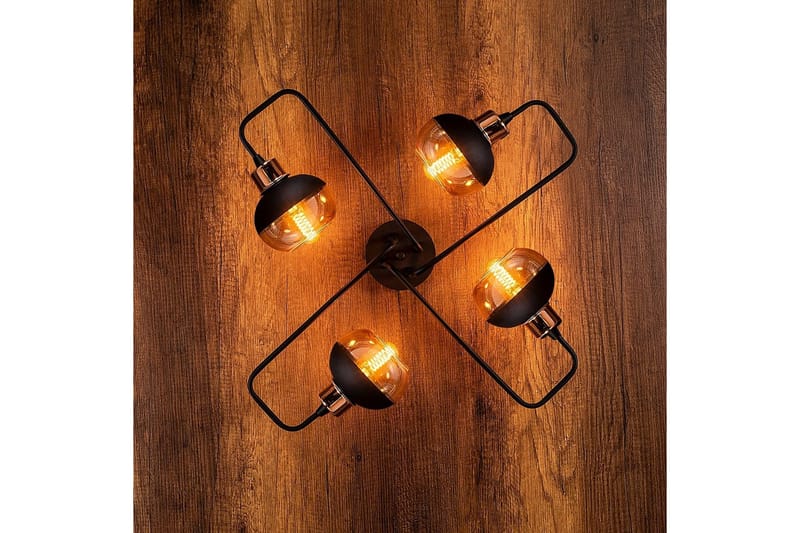 Taklampe Zarethia Svart / Kobber - Kobber/Svart - Belysning - Innendørsbelysning & Lamper - Taklampe - Plafondlampe